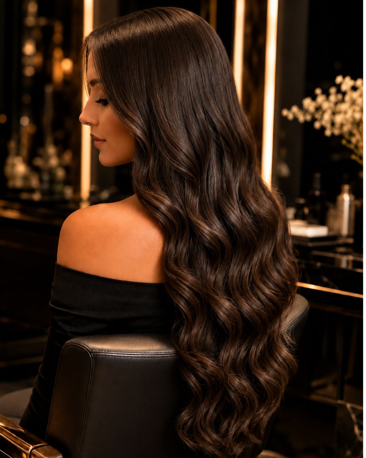 Smooth shiny hair with natural movement after Nano Silky treatment